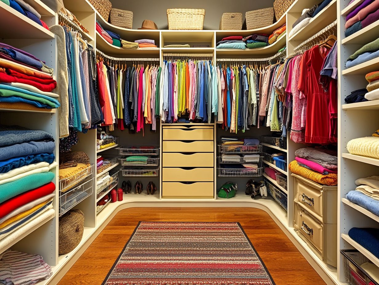 Illustration demonstrating how to utilize vertical space in closet organization