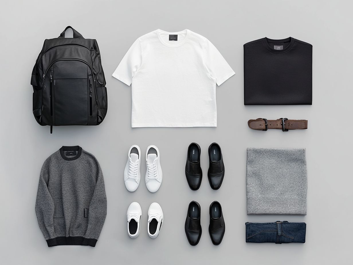 What are the 10 essential clothing items for a minimalist man?