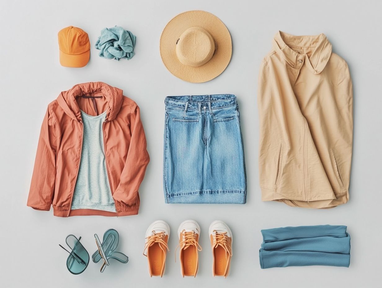 10 essential clothing items for travel infographic.