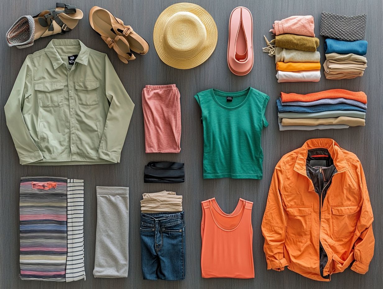 Versatile outfits made from essential travel clothing.