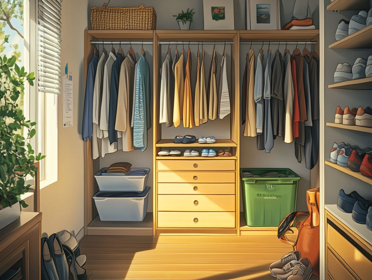 A visual summary of key takeaways for decluttering your closet.