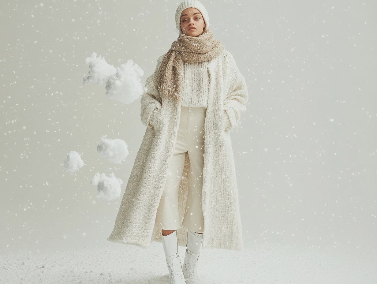 White winter accessories styled together