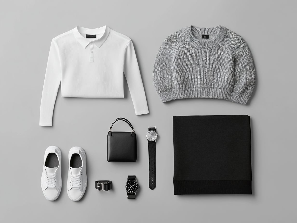 Minimalist fashion showcasing limited accessories