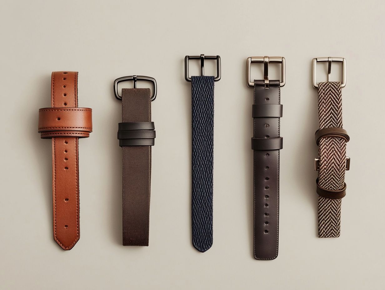 Image showcasing various colors for minimalist belts