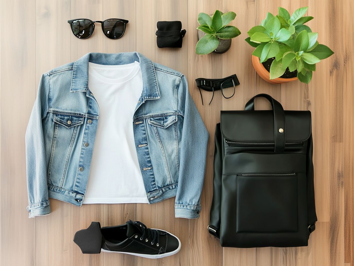 Image showing ways to style a minimalist denim jacket