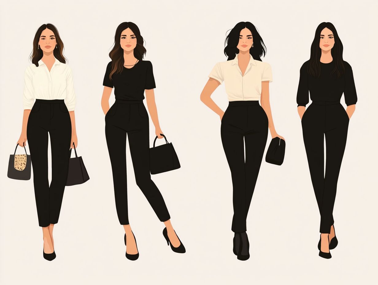 Infographic on 5 Ways to Style Basic Black Pants