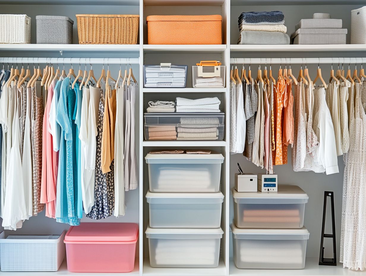 Well-arranged shoe racks and organizers in a closet