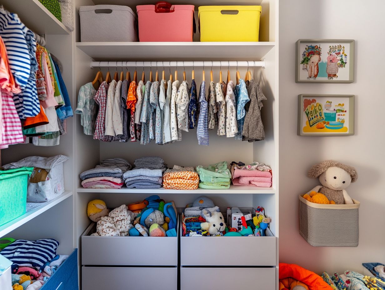 A family organizing a child s closet together.