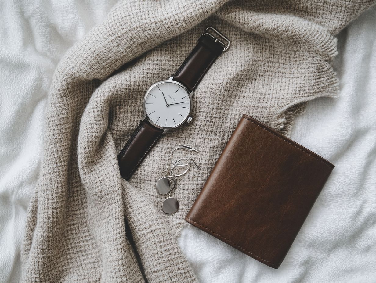 An assortment of essential accessories for achieving a minimalist look