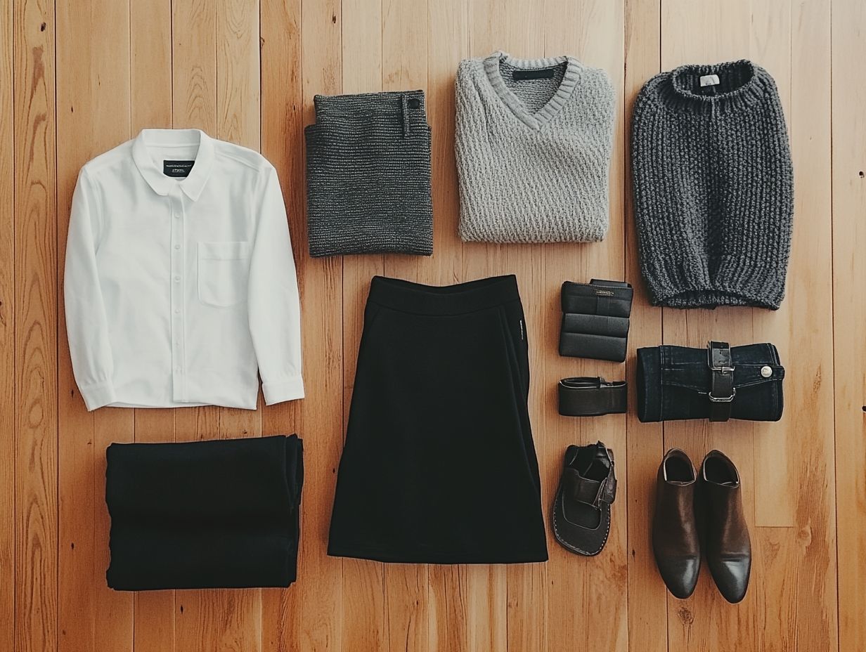 Image depicting essential clothing items for a capsule wardrobe