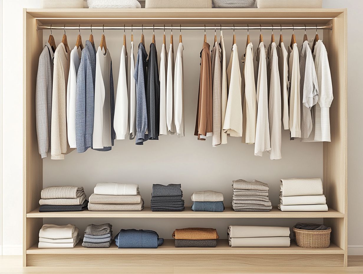 A visual guide to essential clothing items for a family-friendly minimalist wardrobe.