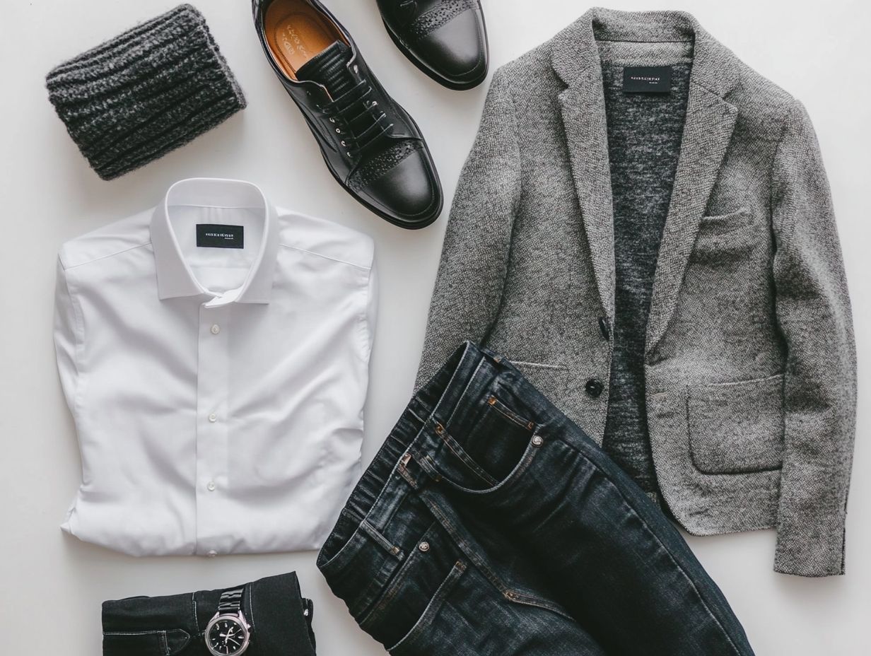 Visual guide to building a capsule wardrobe with essential clothing items