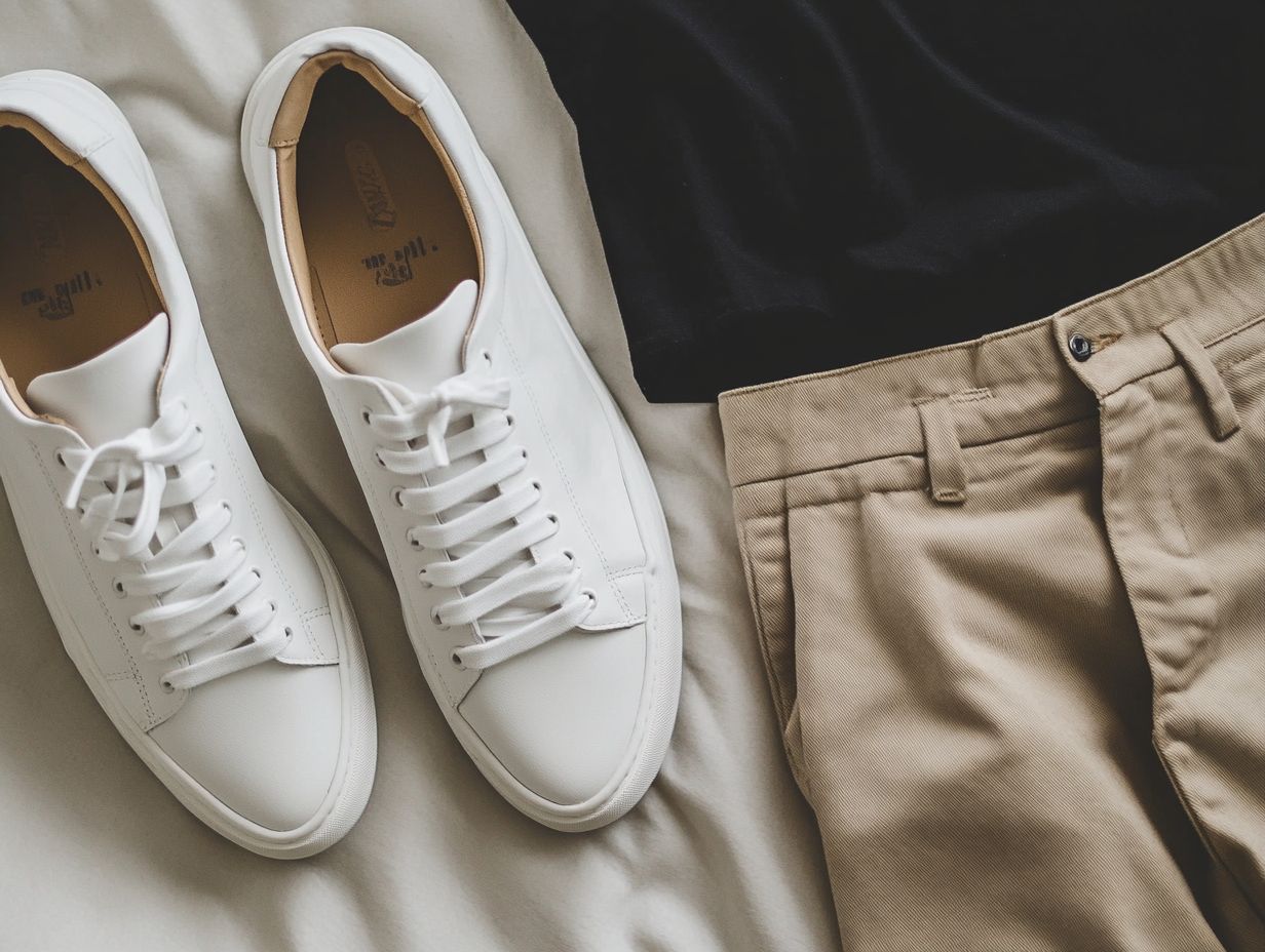 Examples of essential footwear for minimalist outfits.