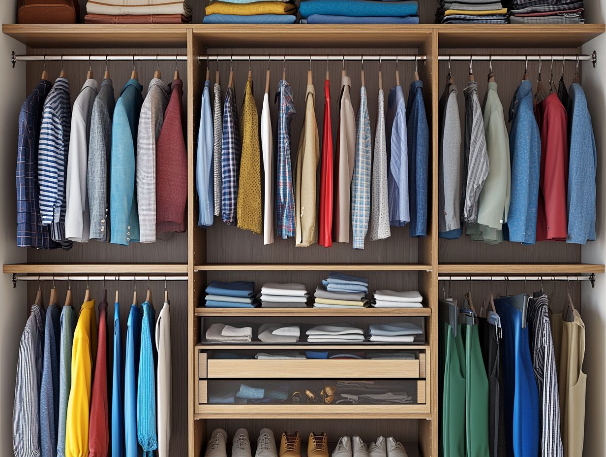 Visual representation of closet organization tips