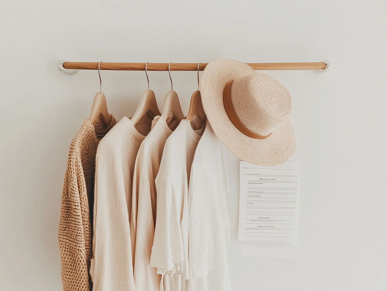 Visual representation of key takeaways for building a capsule wardrobe.