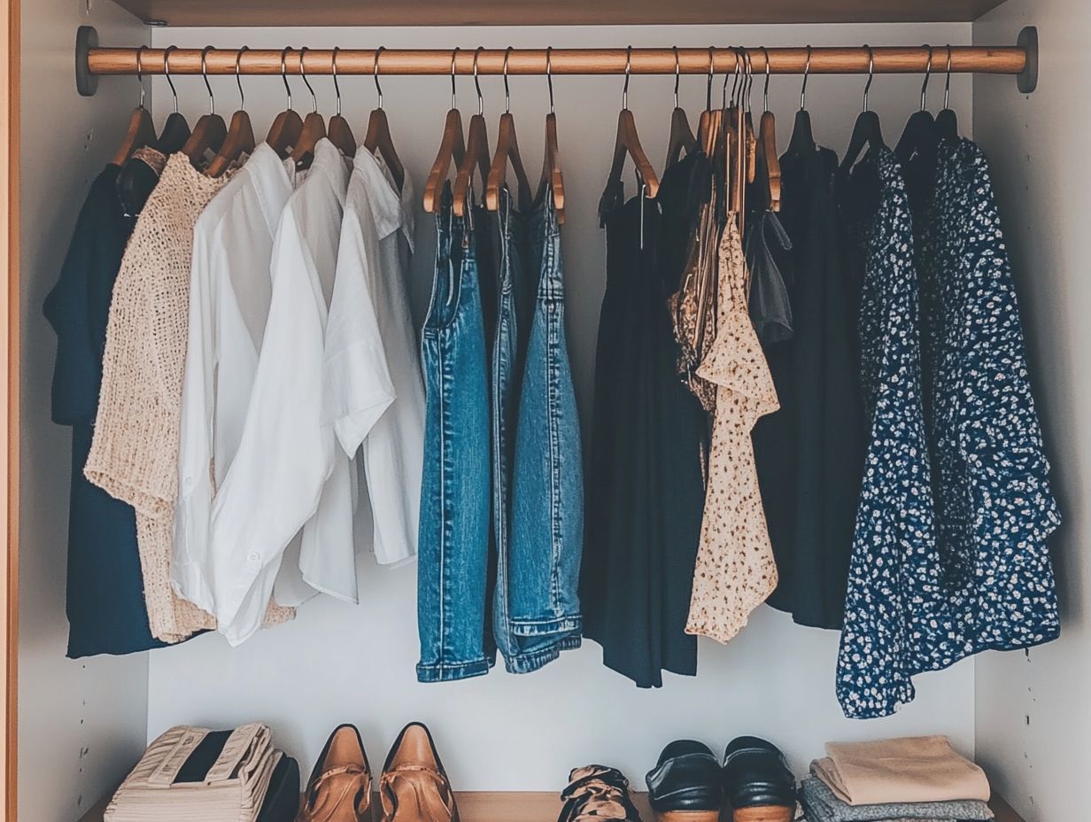 Woman shopping for budget-friendly capsule wardrobe pieces