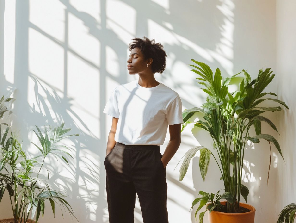 An organized wardrobe promoting mindful shopping choices