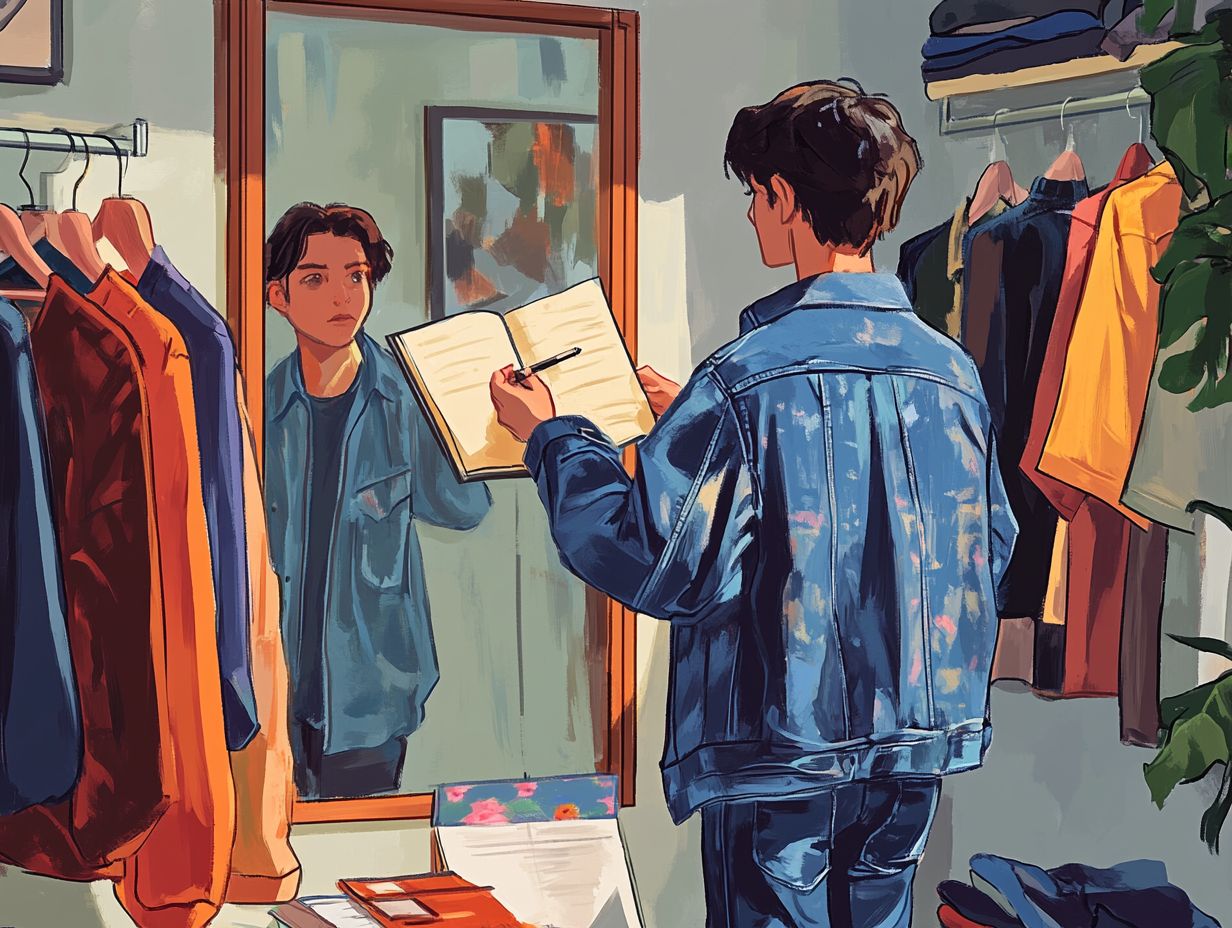 Image depicting the process of updating a wardrobe with new clothing items