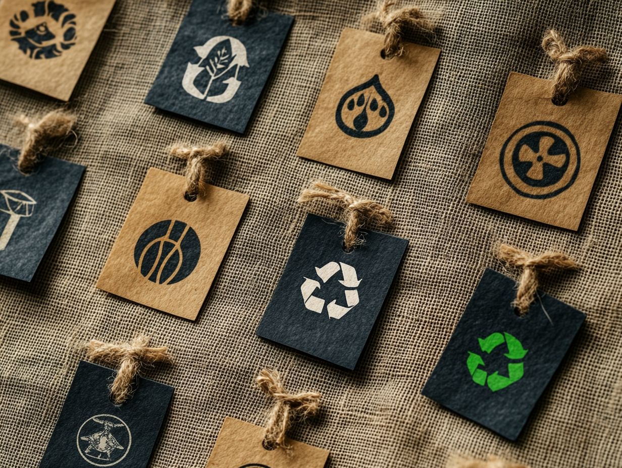 Illustration showing how to identify sustainable clothing labels