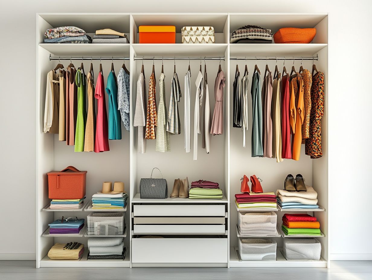 An organized closet with seasonal clothing rotation