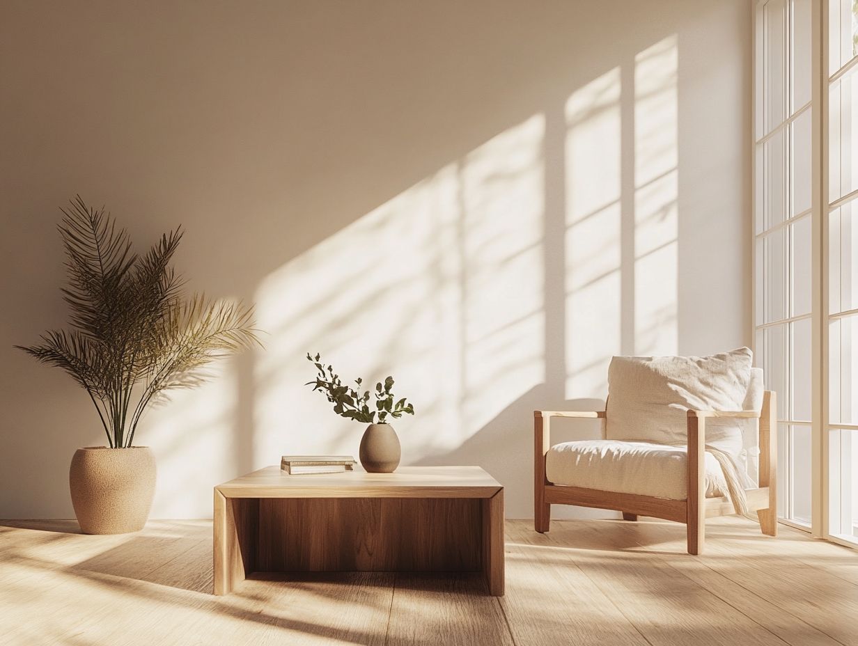 A serene minimalist living space showcasing the benefits of minimalism