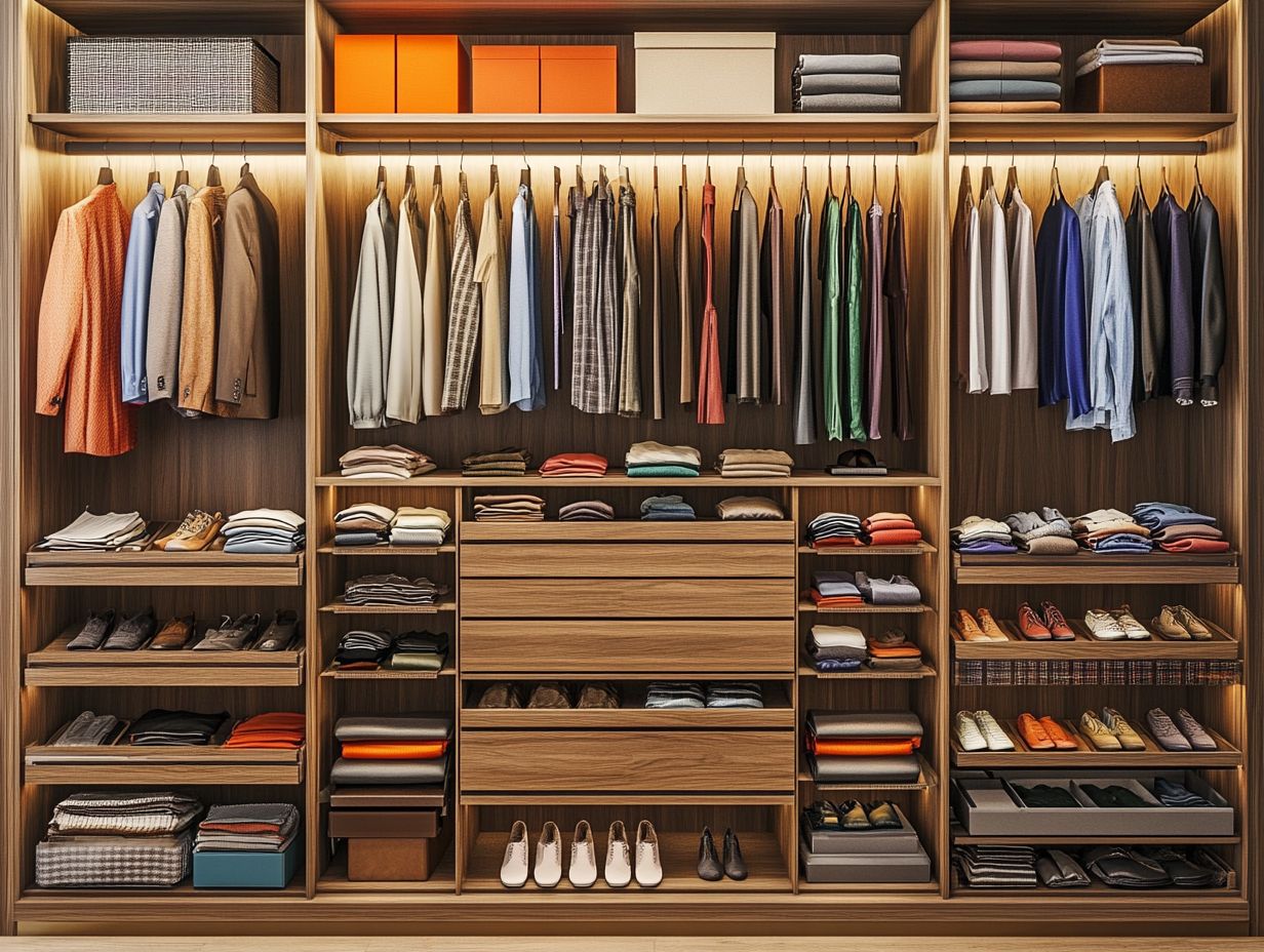 Stylish and organized wardrobe