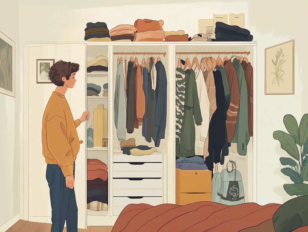 A well-organized wardrobe with versatile pieces