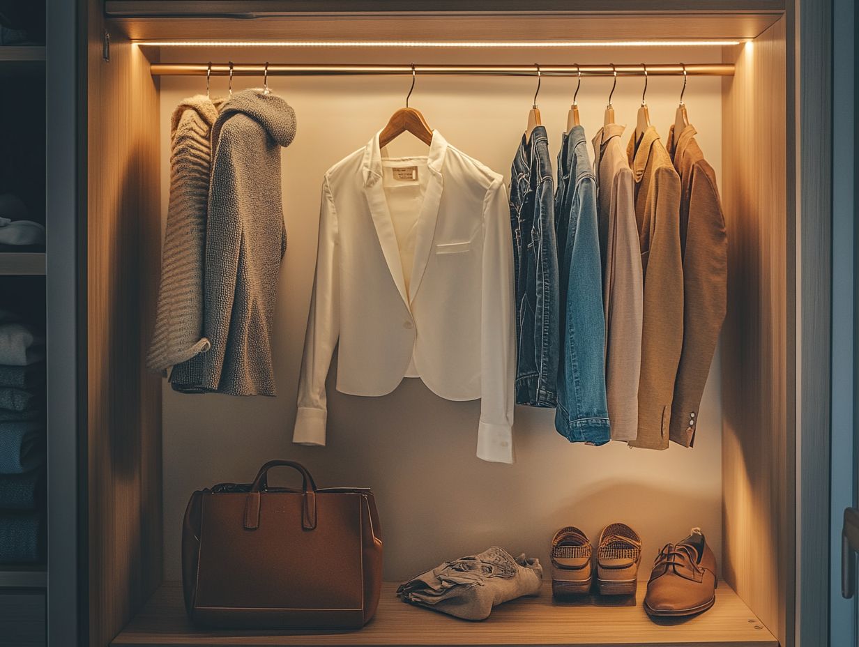 A collection of essential wardrobe pieces.