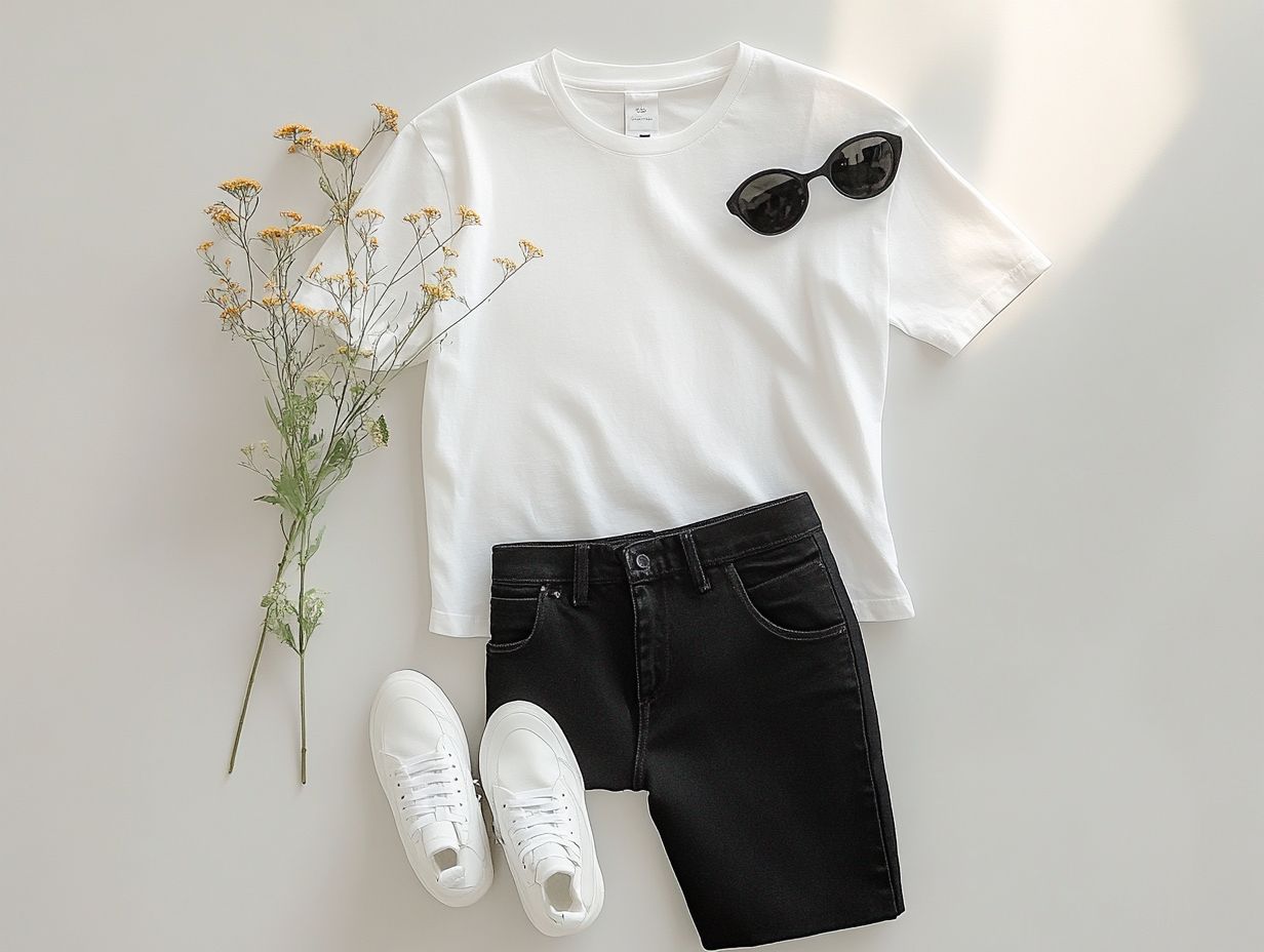 Key elements of minimalistic styling for a white tee