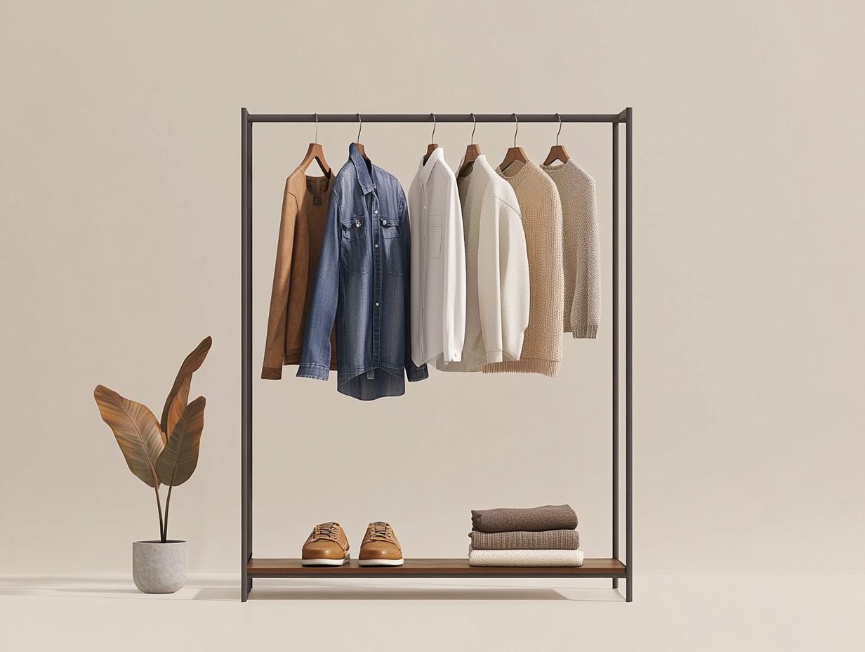 Illustration showcasing the essentials of a minimalist wardrobe.