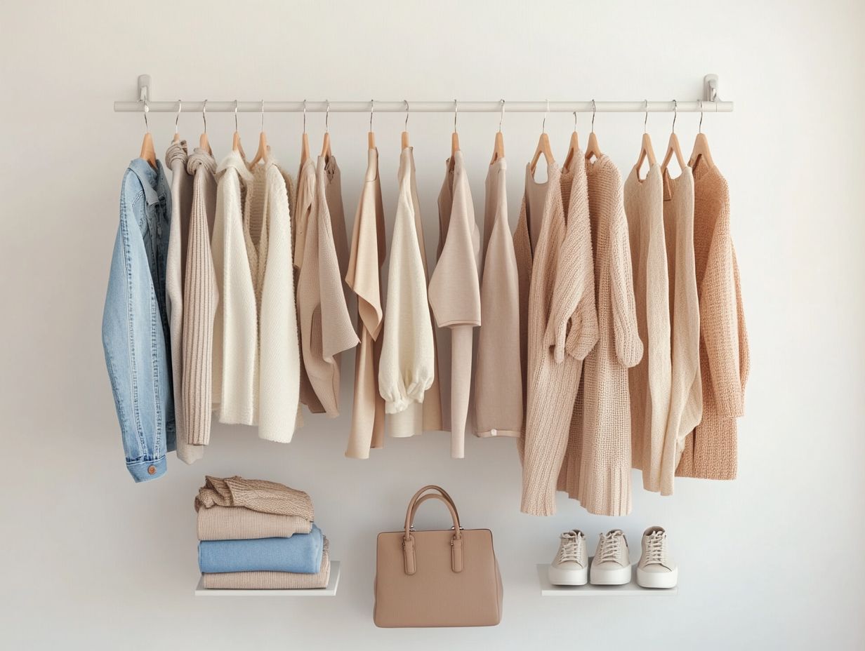 Visual representation of essential clothing items for a minimalist wardrobe