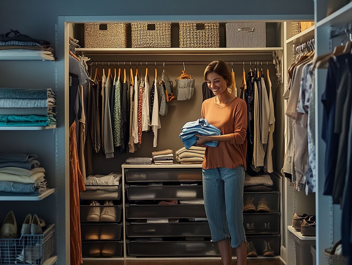 A well-organized closet demonstrating various storage solutions