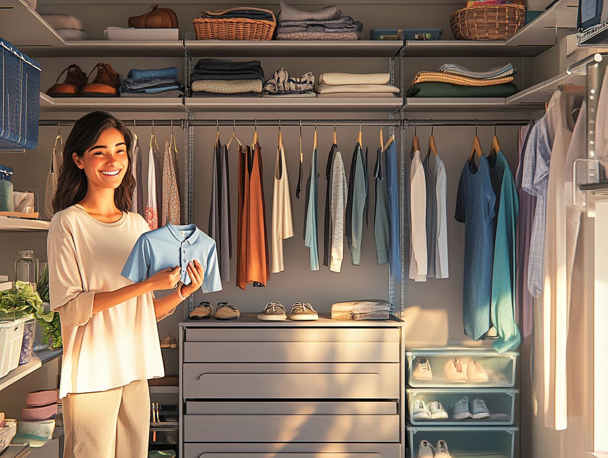 A well-organized closet demonstrating various storage solutions