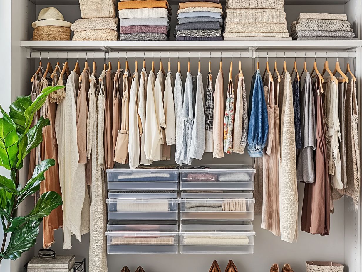 Image showing key takeaways for organizing your closet.