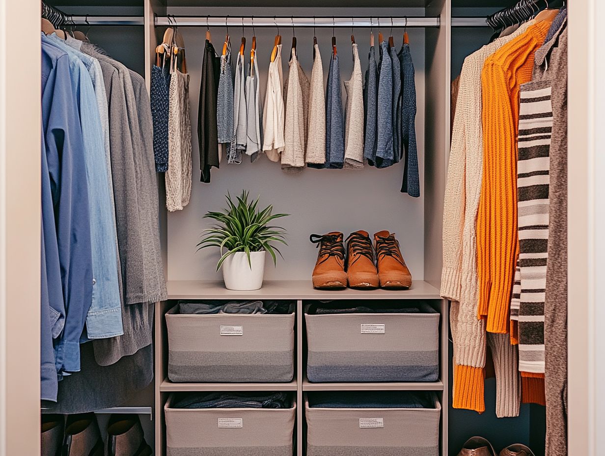 How can I effectively organize my closet after decluttering?