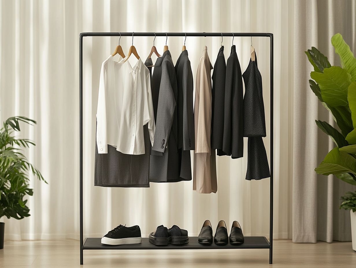 Stylish outfit ideas for a minimalist work wardrobe featuring tailored and versatile pieces.