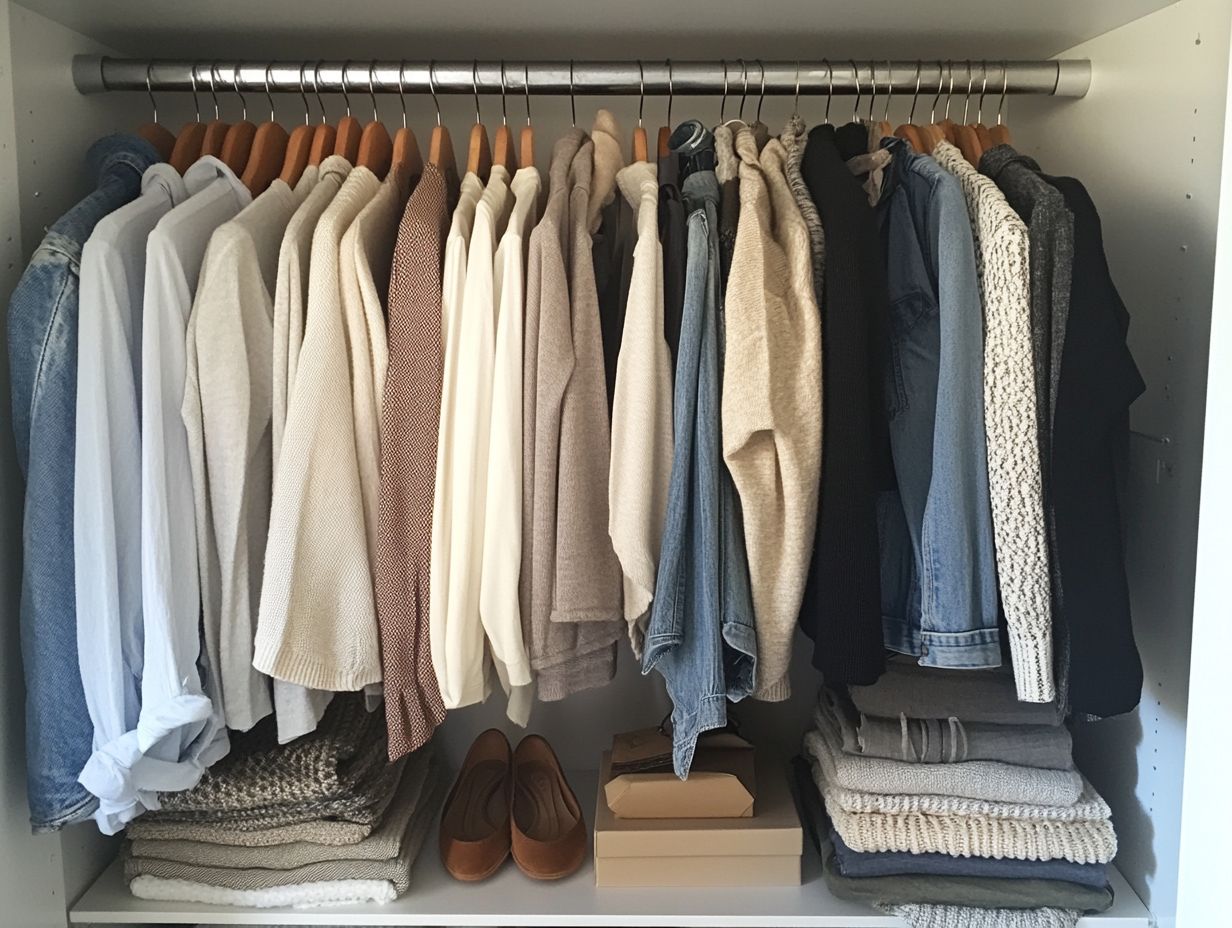 Stylish capsule wardrobe tips displayed visually.