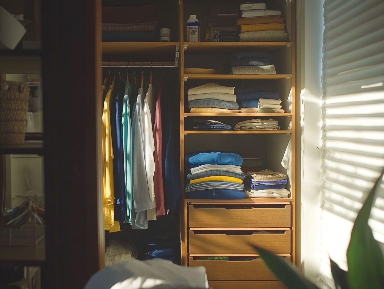 A bright, organized closet showcasing decluttered space