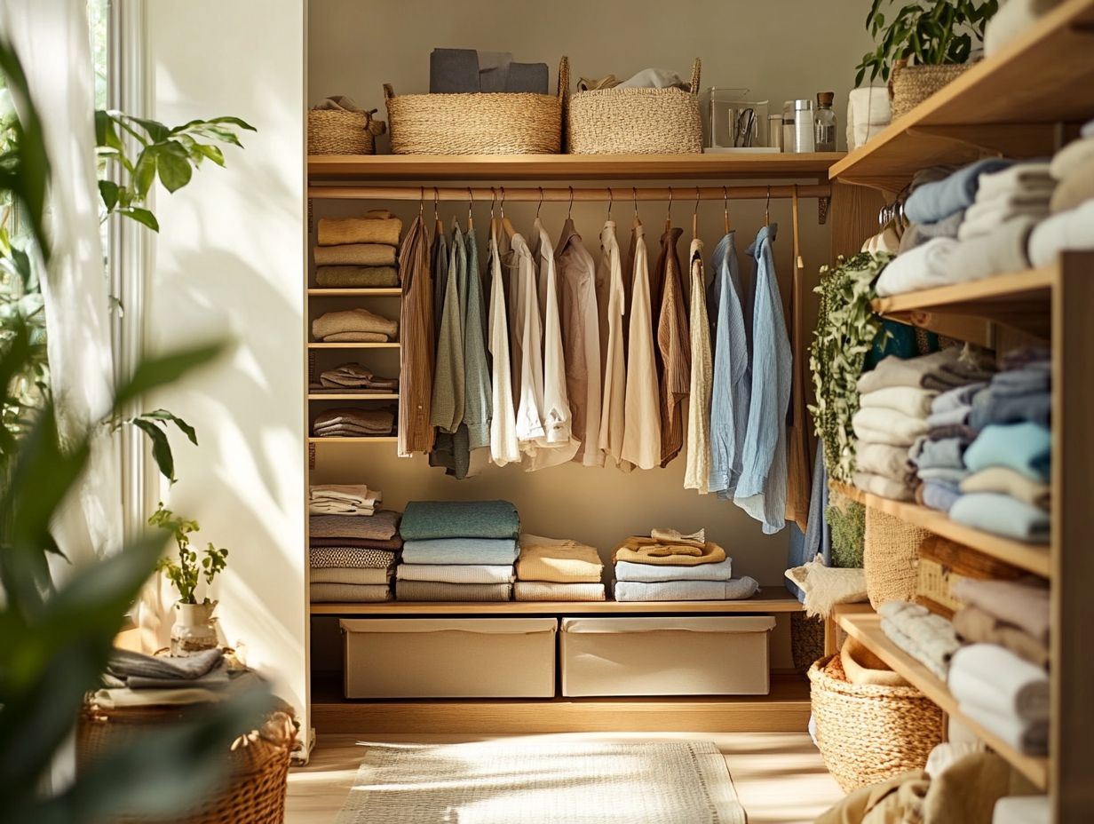 A bright, organized closet showcasing decluttered space