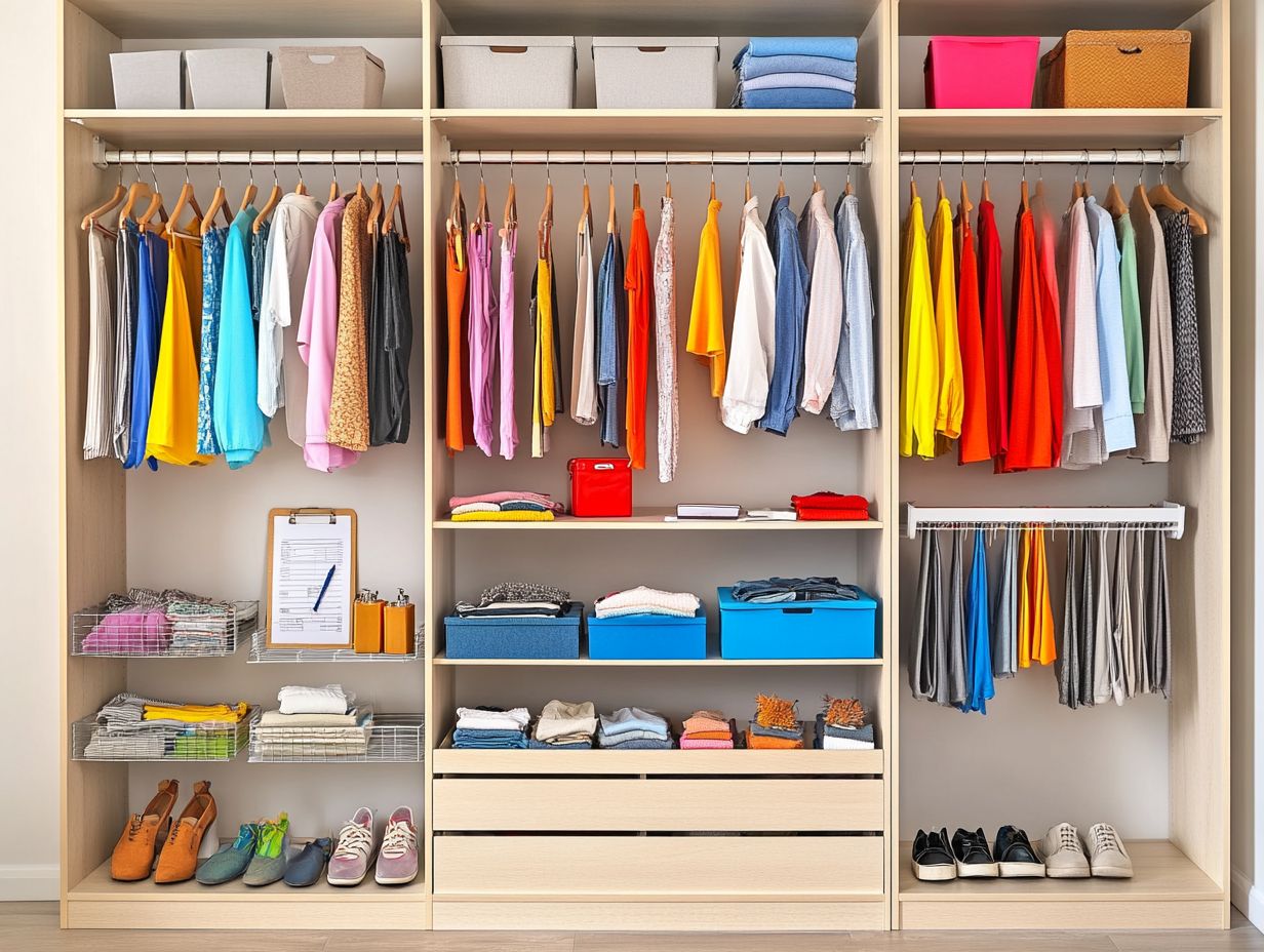 Image depicting the 5-step closet decluttering checklist.