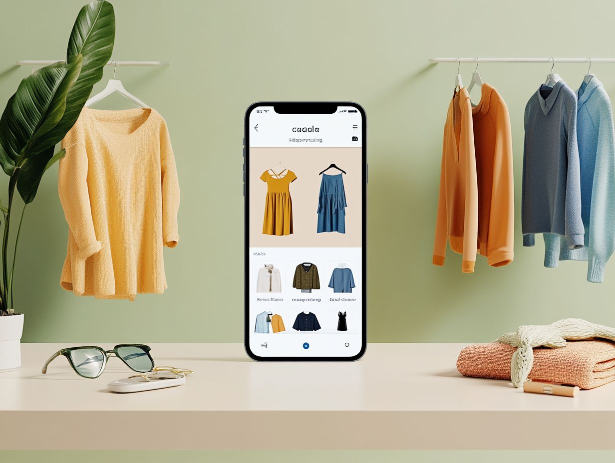 Clueless Closet app interface showcasing wardrobe organization