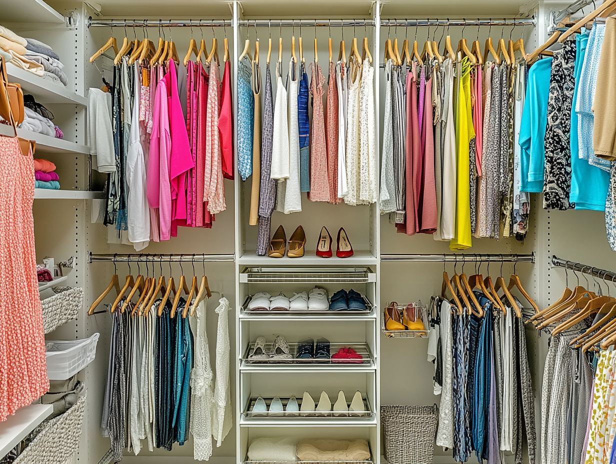 Image showcasing various closet organizers suitable for decluttered spaces.