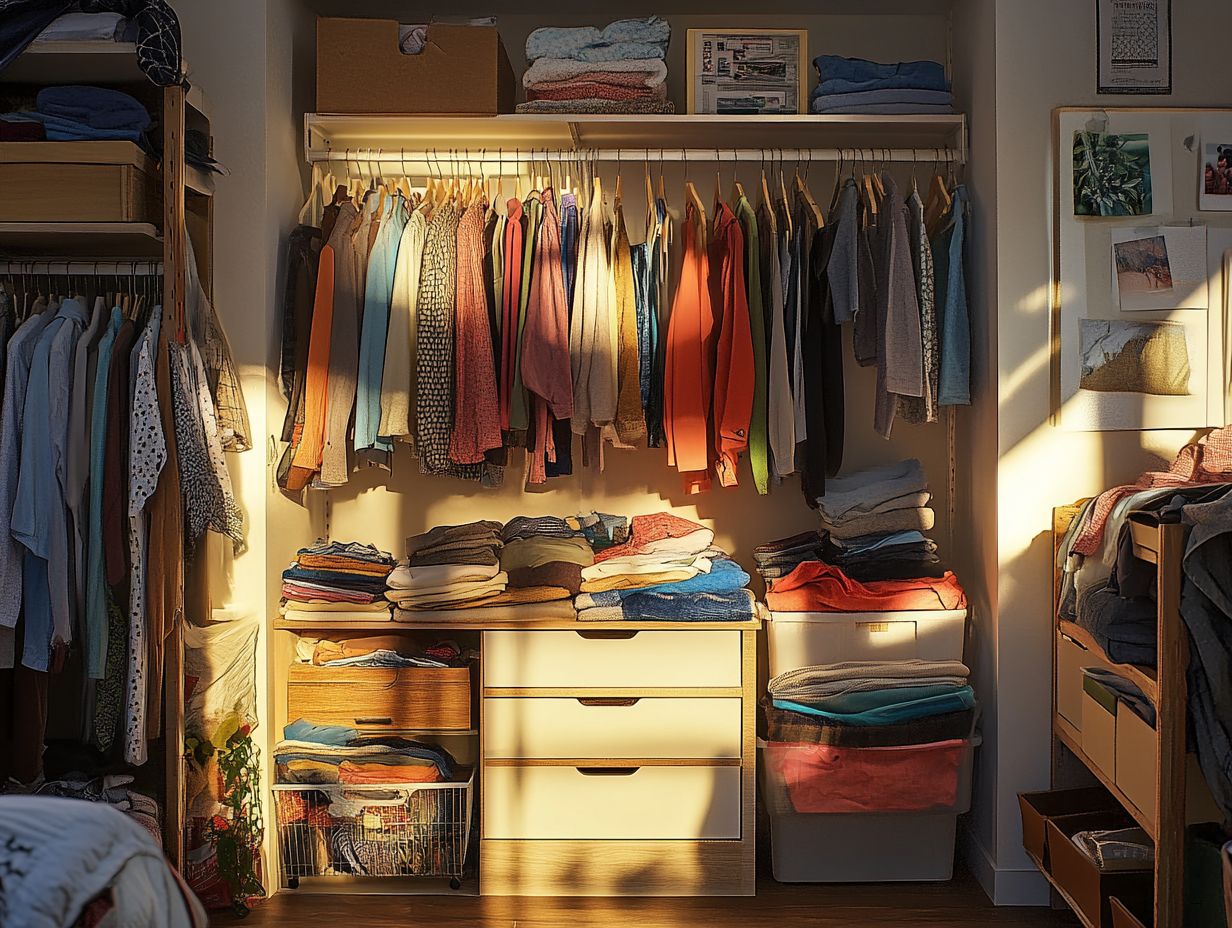 Visual summary of key takeaways for decluttering your closet.