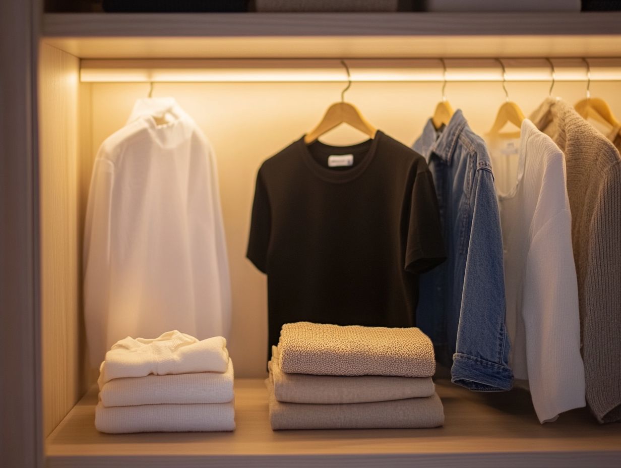 A visual representation of essential clothing items for a minimalist wardrobe