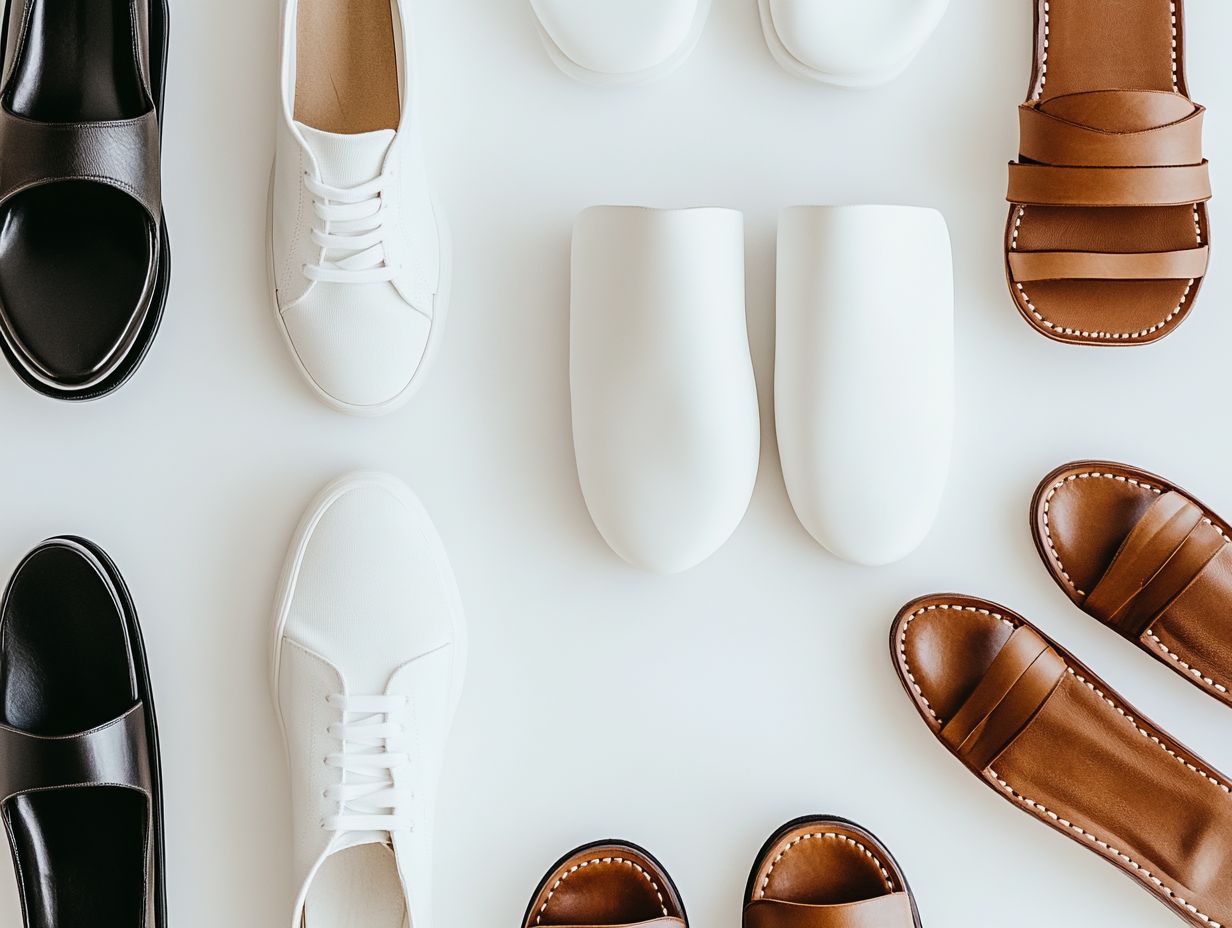 A selection of stylish minimalist footwear options