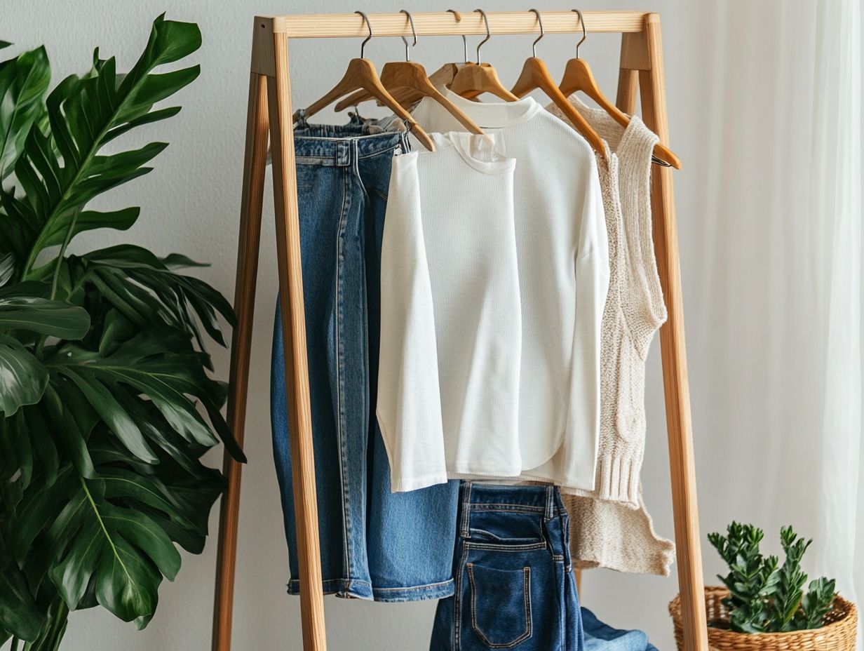 Image showcasing tips for maintaining a minimal wardrobe