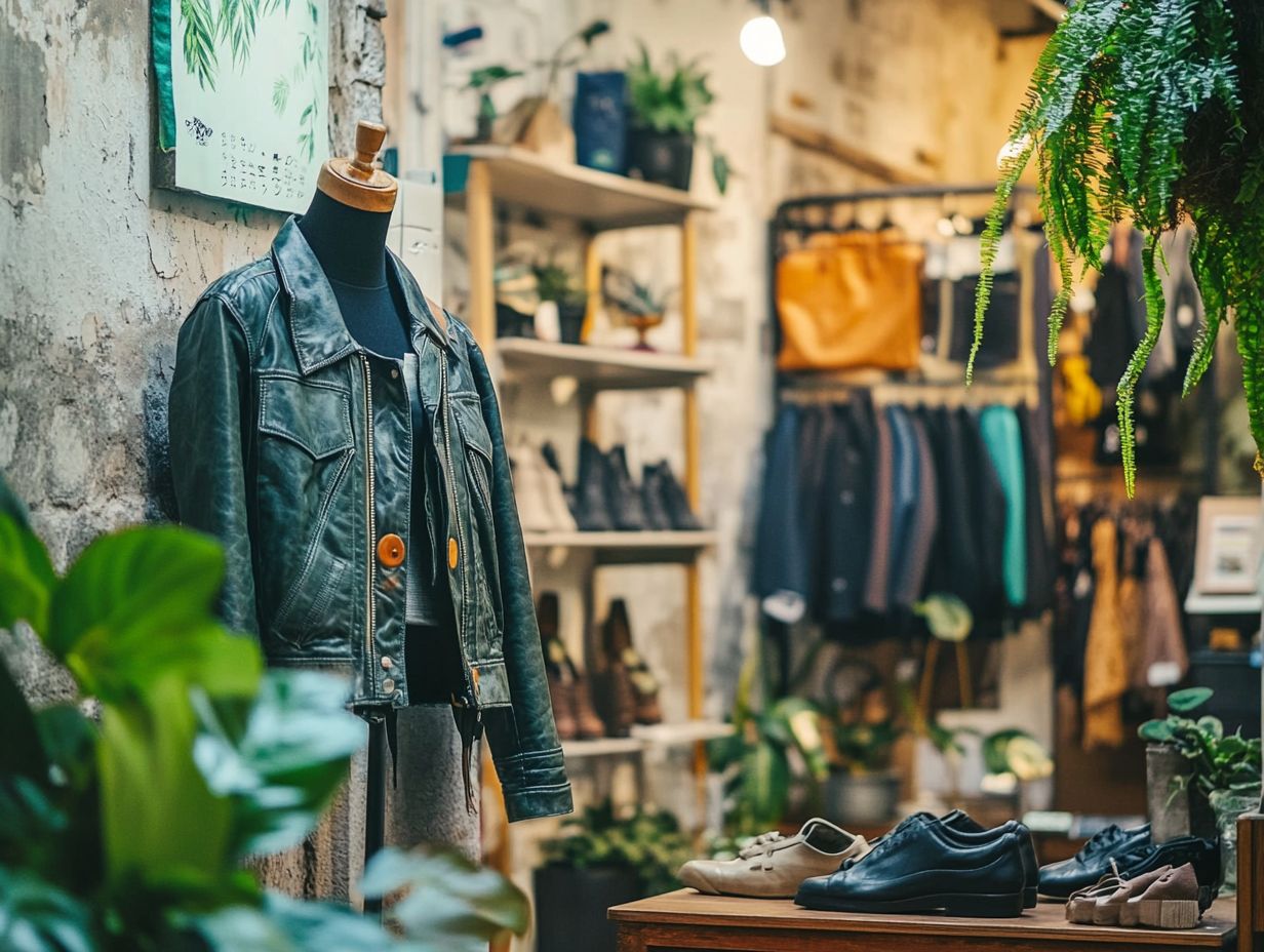 A fashion display showcasing vegan options