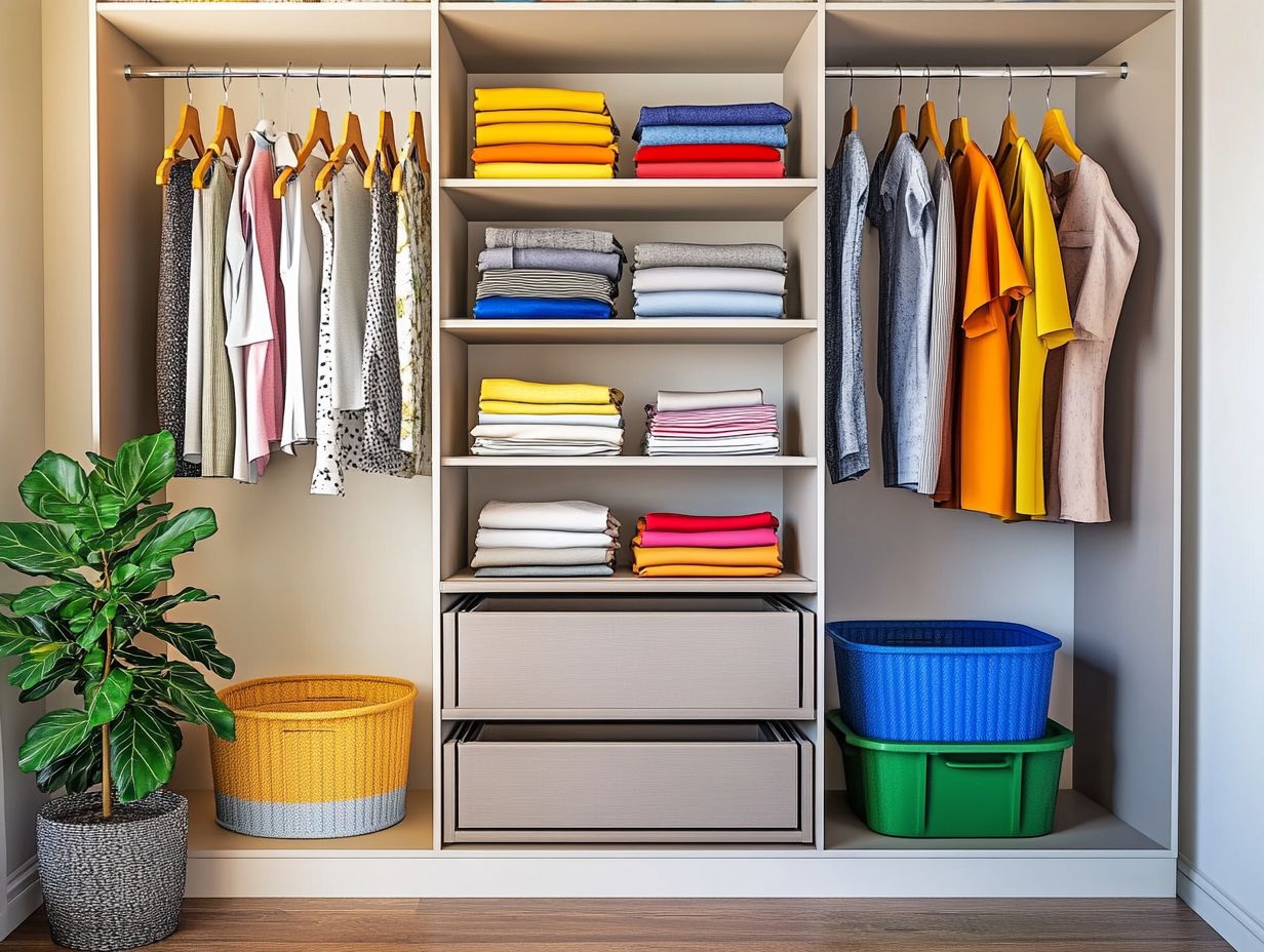 Visual guide to tips for organizing your closet