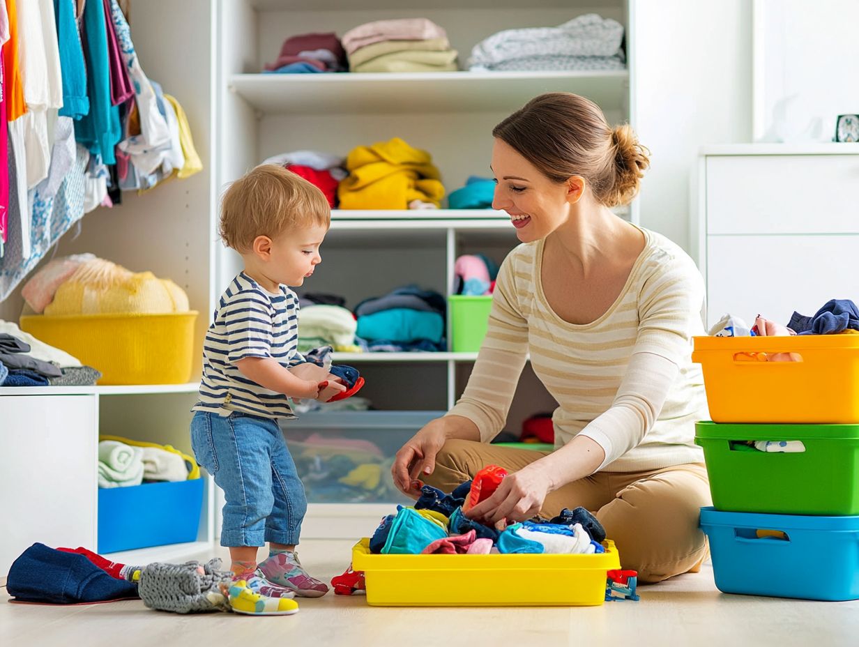 What are some tips for decluttering my closet with kids?