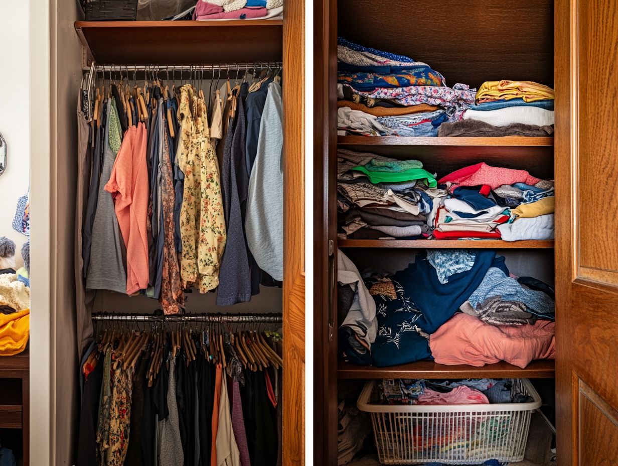 Infographic summarizing the top 10 closet decluttering myths.